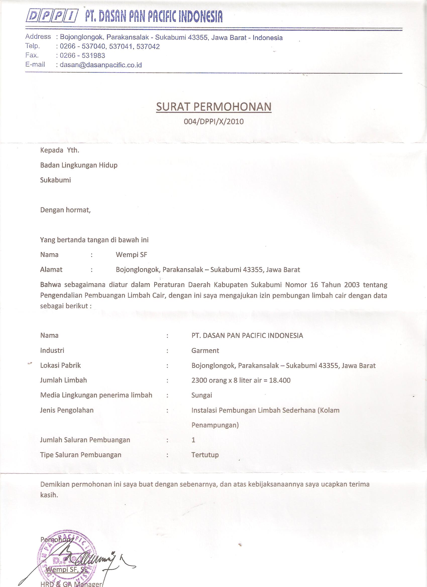 Surat Permohonan Iplc Kumpulan Contoh Surat Indonesia